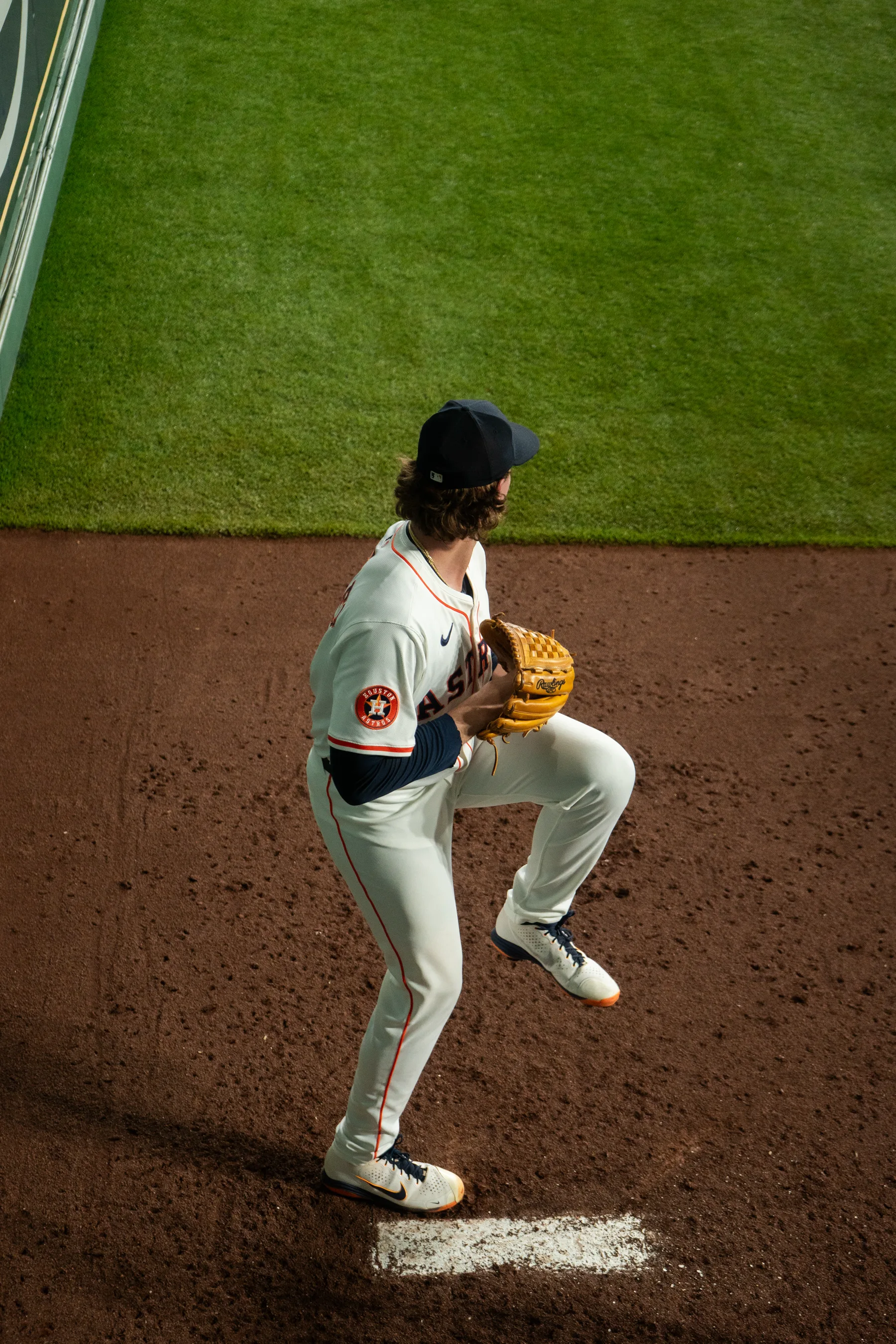 MLB baseball coverage — Houston Astros pitcher preparing to open the game.