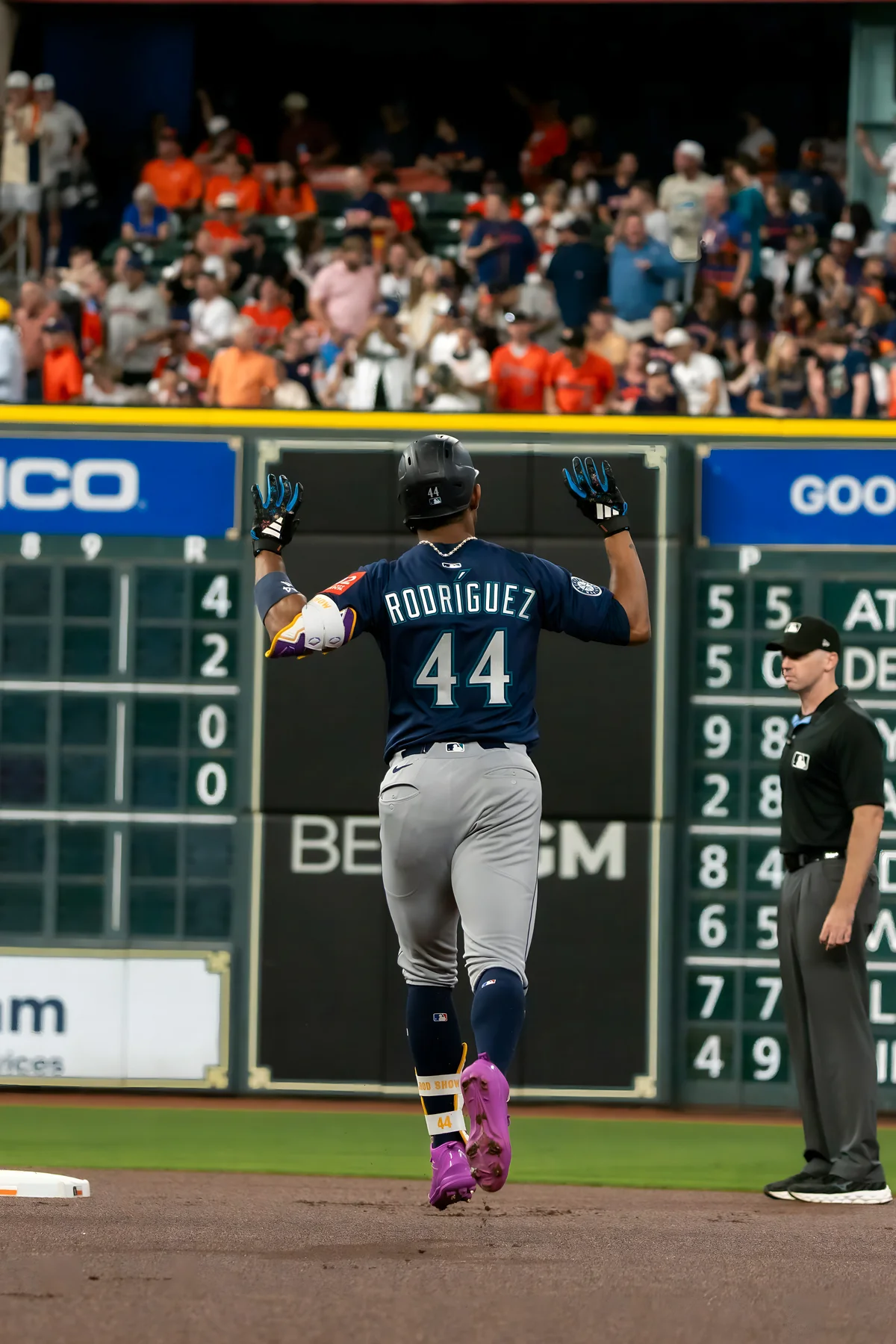 Julio Rodríguez after hitting a home run