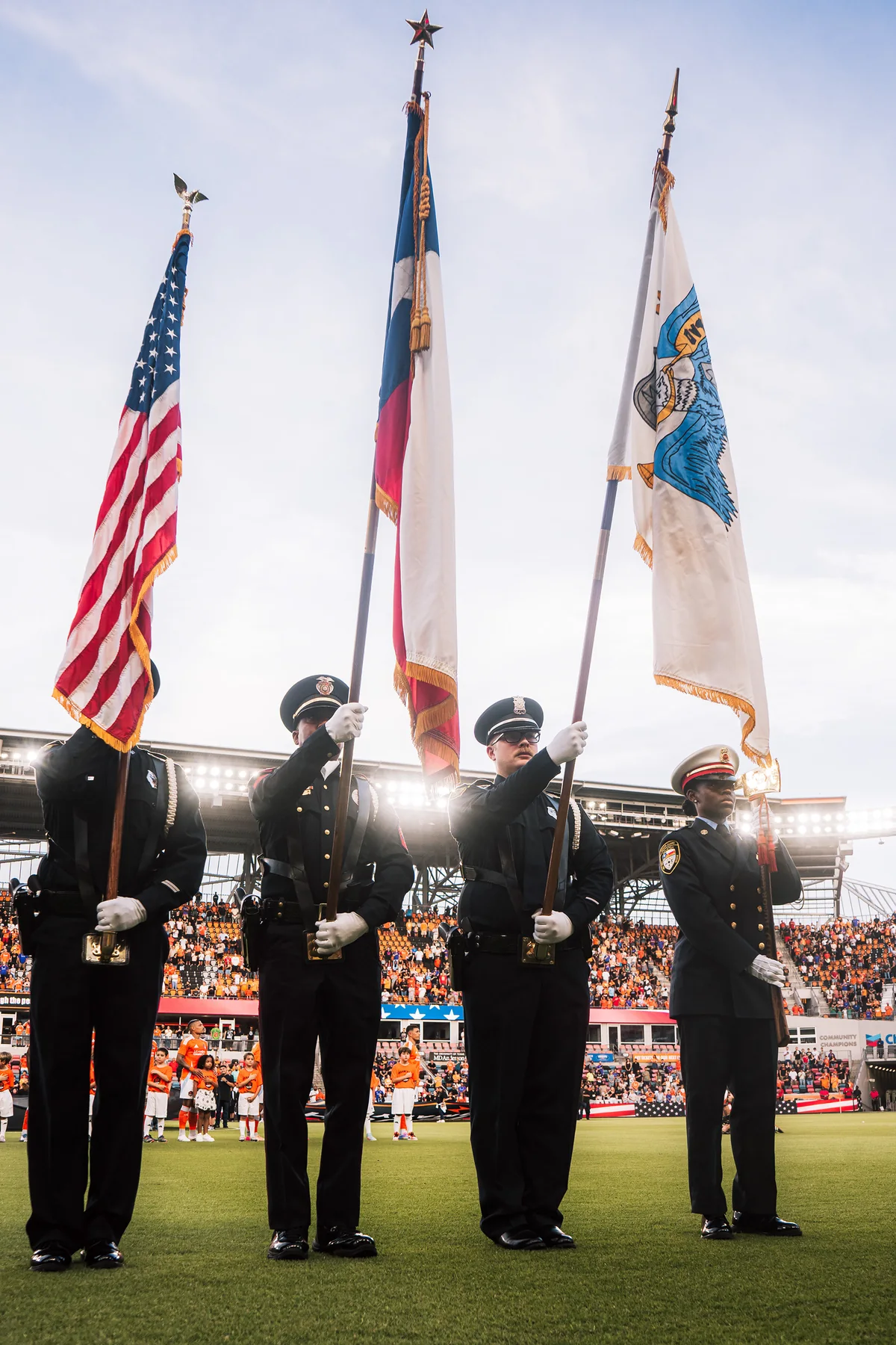 MLS soccer coverage — Military recognition at the stadium.